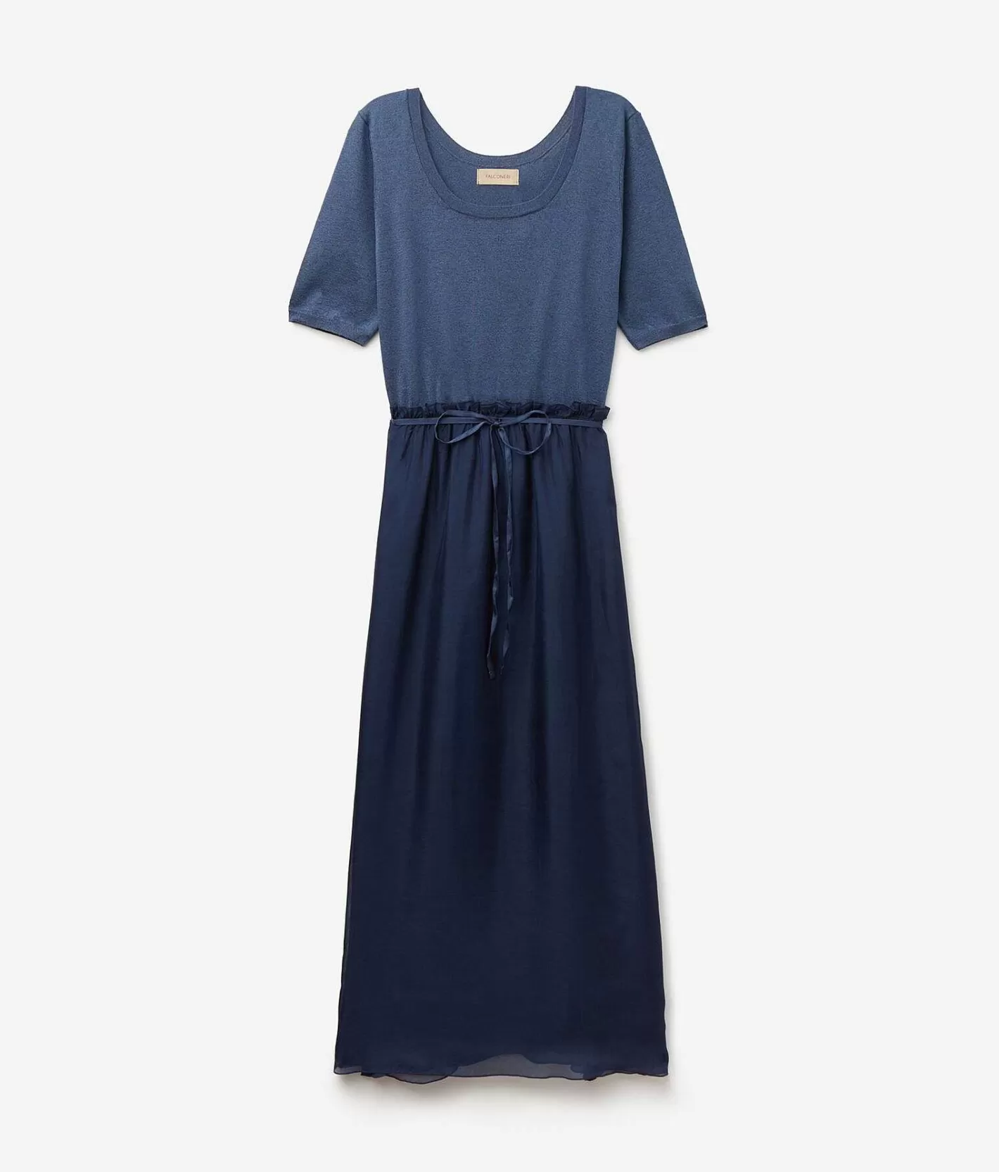 Falconeri Abito In Maglia Lame Con Gonna In Viscosa E Seta New
