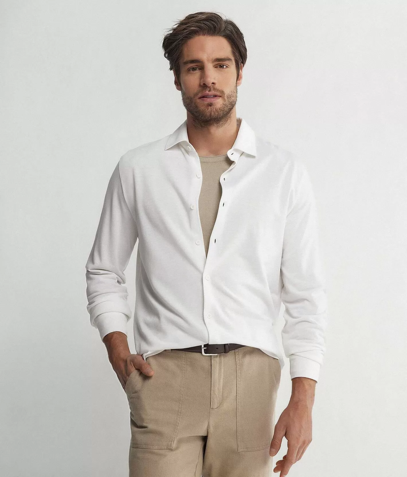 Falconeri Camicia A Maniche Lunghe In Piquet Di Cotone Seta Online