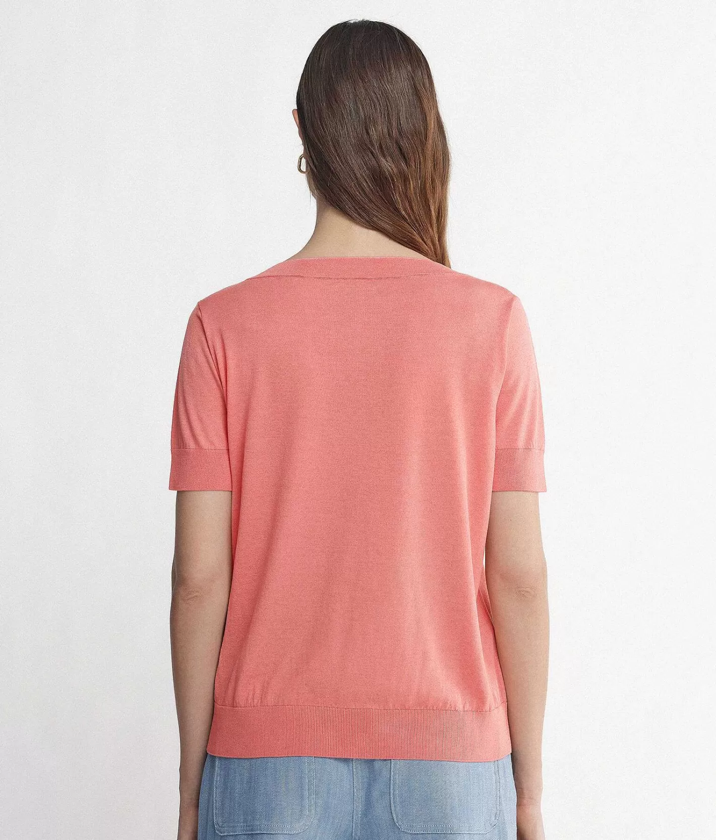 Falconeri Maglia Con Scollo A V A Maniche Corte In Seta Cotone Best