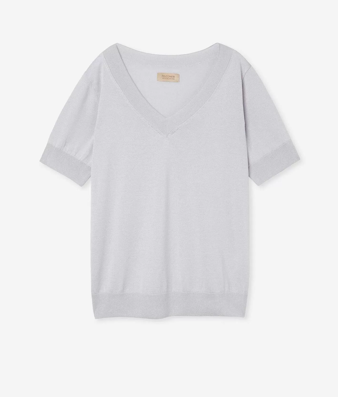 Falconeri Maglia Con Scollo A V A Maniche Corte In Seta Cotone Cheap