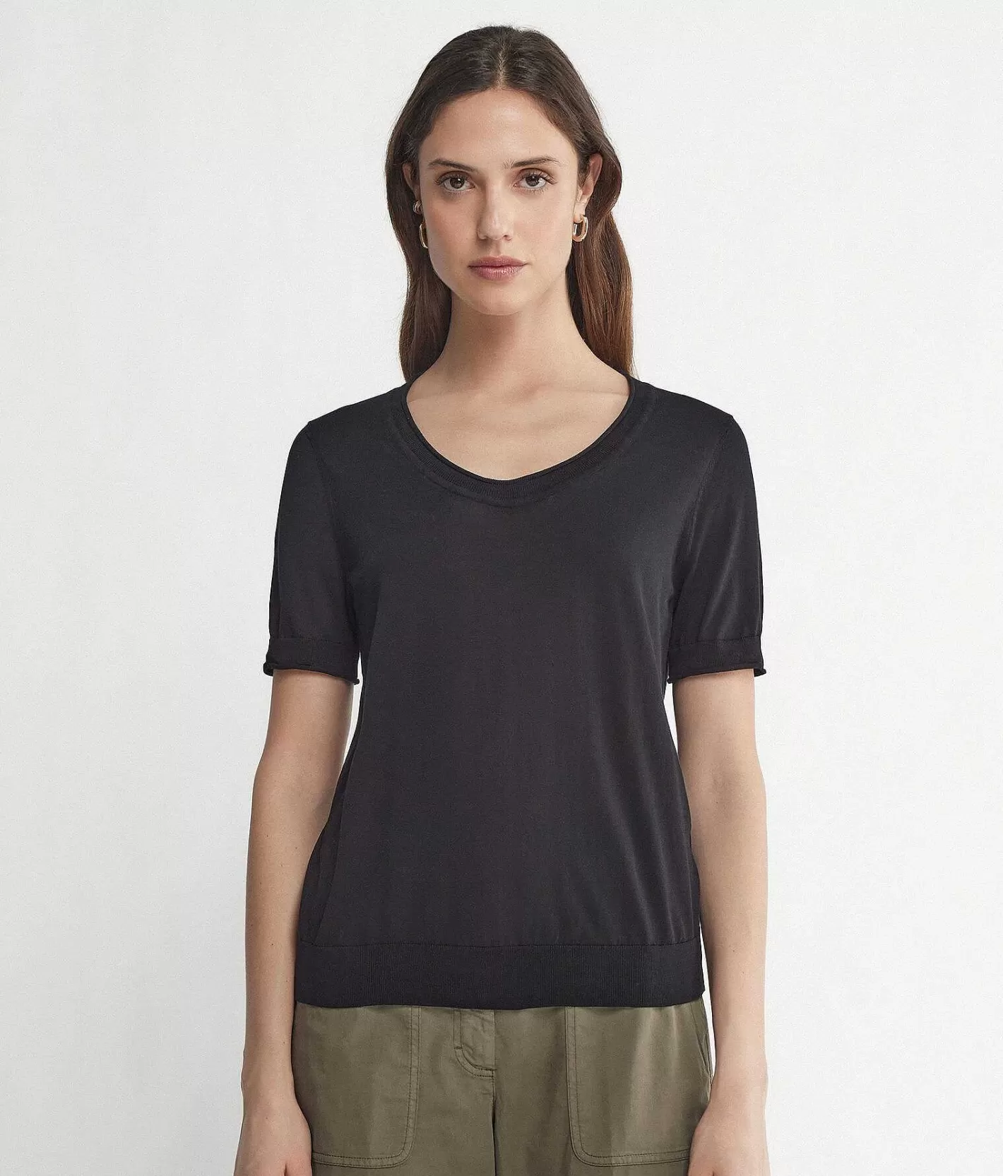 Falconeri Maglia Con Scollo Ampio A Maniche Corte Online