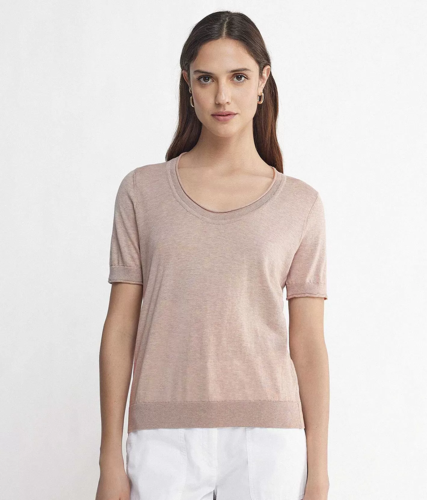 Falconeri Maglia Con Scollo Ampio A Maniche Corte Store