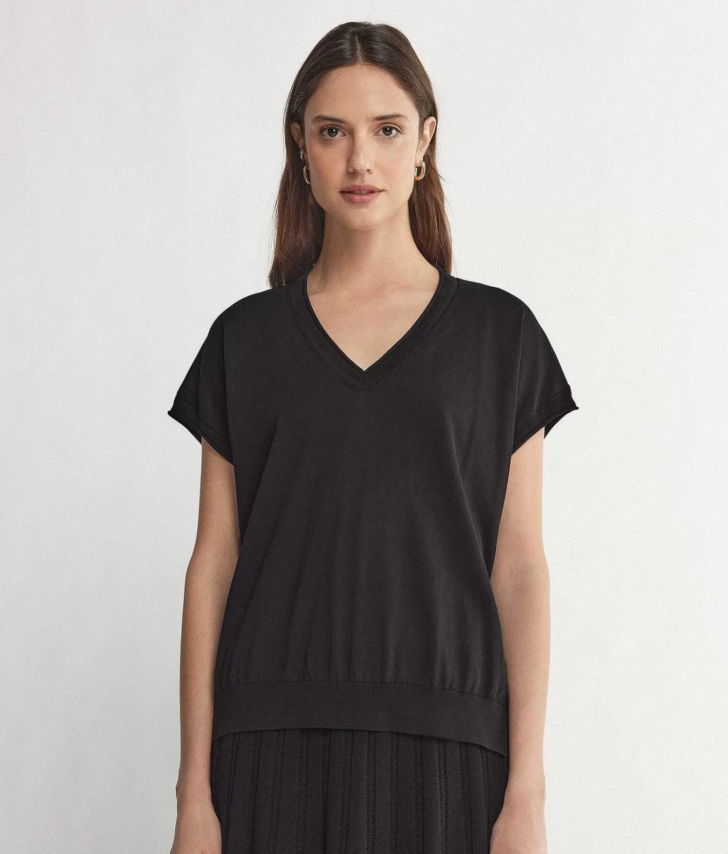 Falconeri Maglia Con Scollo V A Maniche Corte Shop