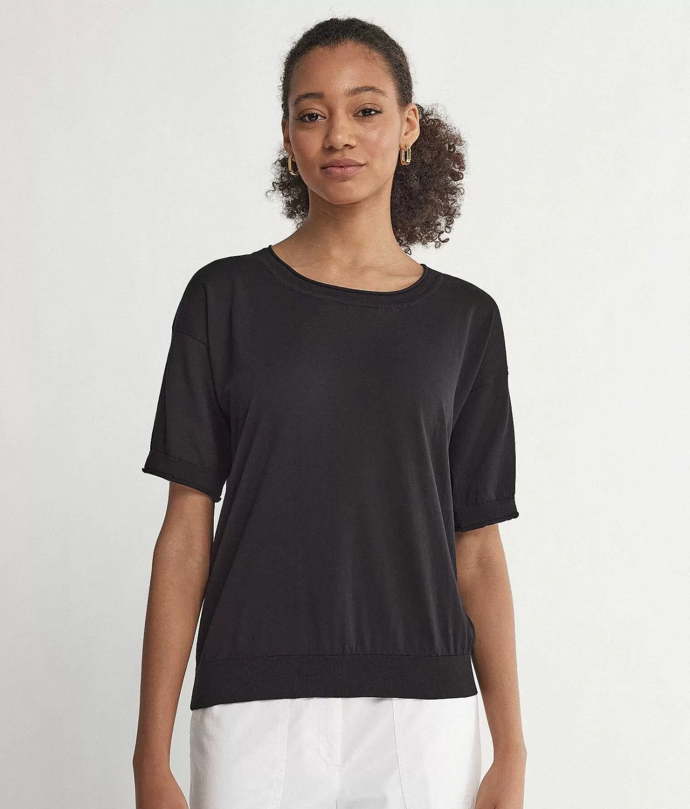 Falconeri Maglia Girocollo A Maniche Corte In Cotone Discount
