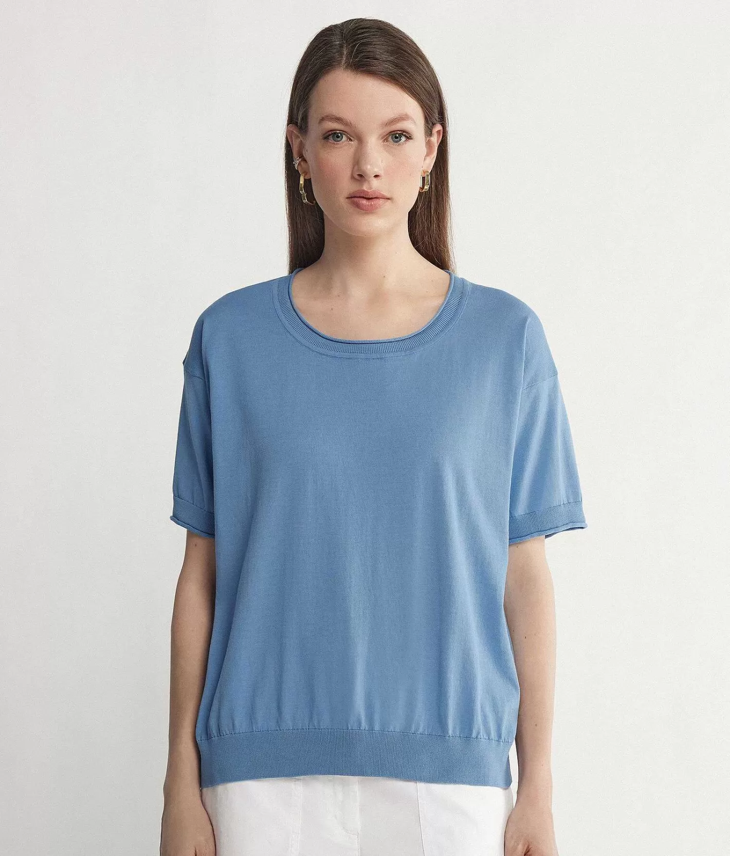 Falconeri Maglia Girocollo A Maniche Corte In Cotone Fashion