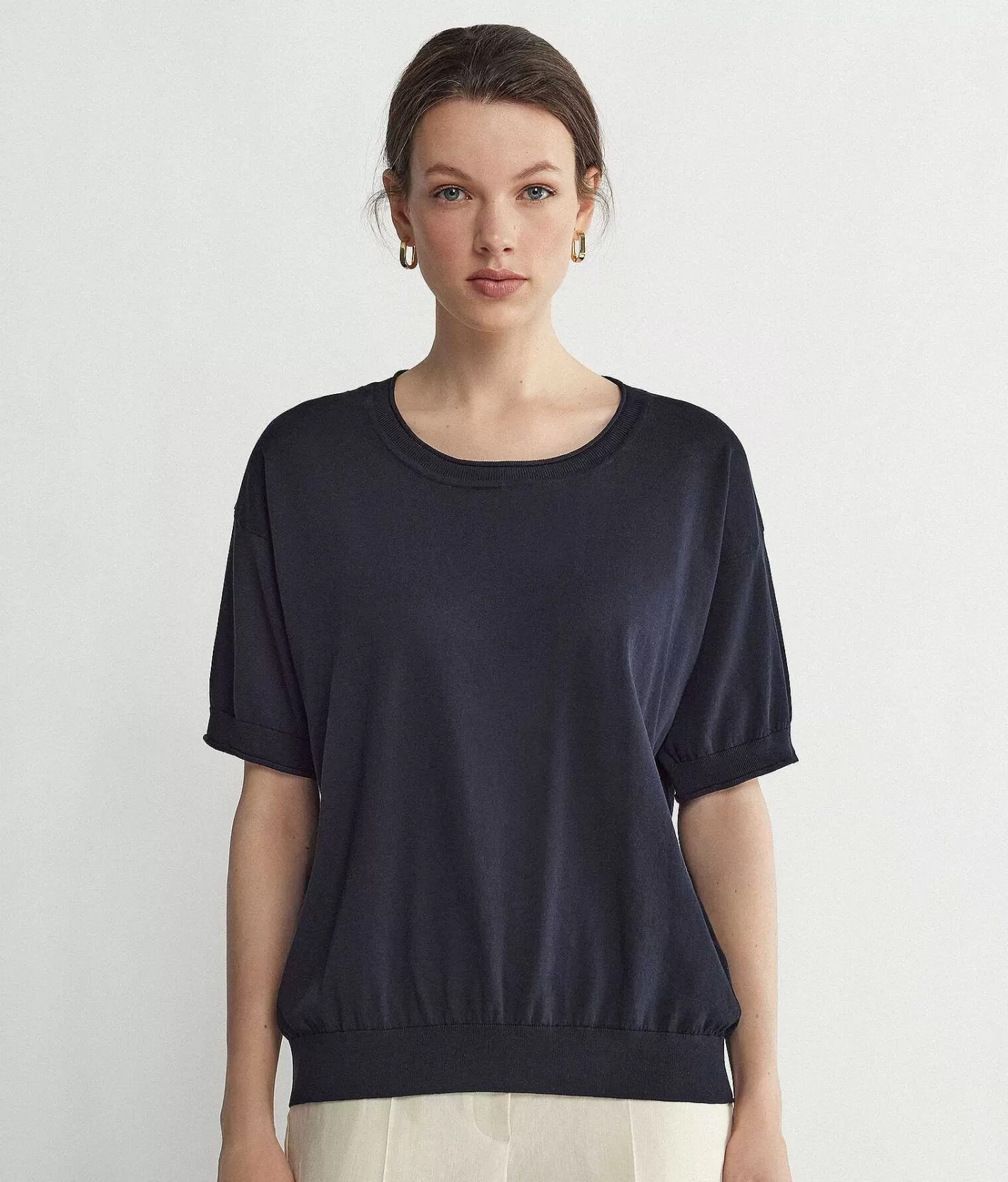 Falconeri Maglia Girocollo A Maniche Corte In Cotone Best Sale