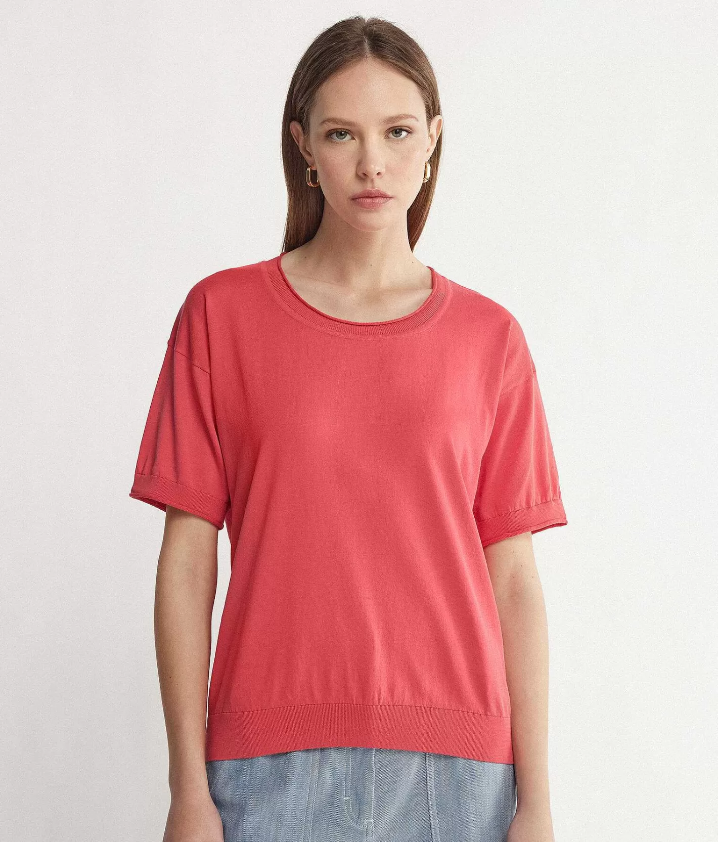 Falconeri Maglia Girocollo A Maniche Corte In Cotone Store
