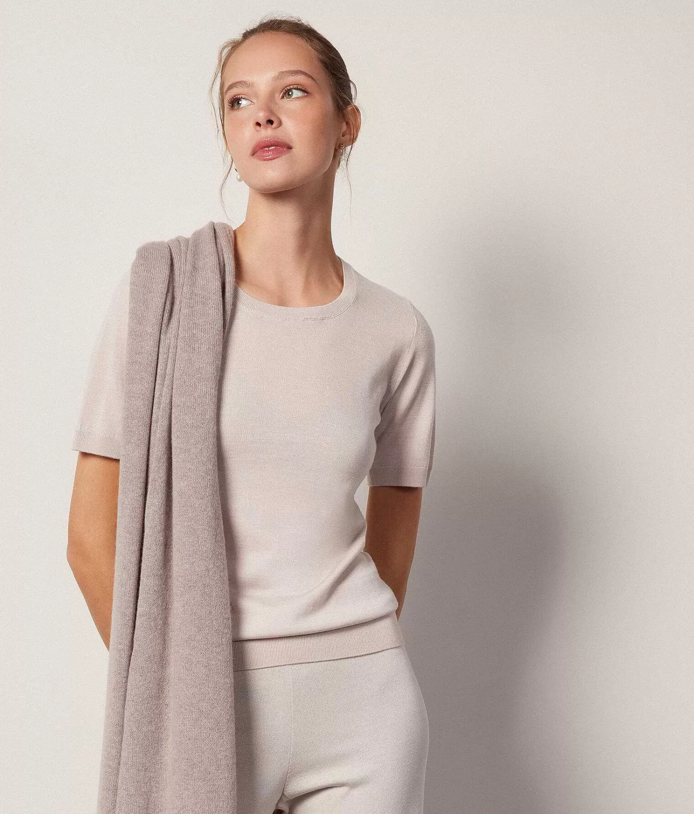 Falconeri Maglia Girocollo Maniche Corte In Cashmere Ultrafine Sale