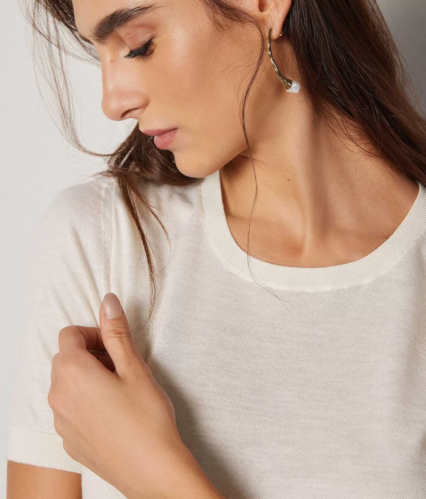 Falconeri Maglia Girocollo Maniche Corte In Cashmere Ultrafine Cheap