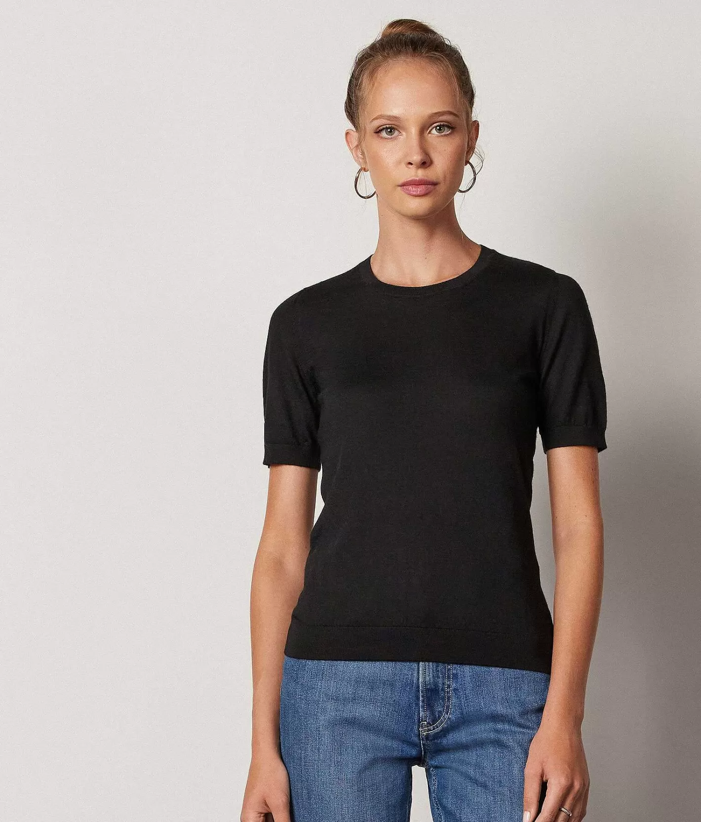 Falconeri Maglia Girocollo Maniche Corte In Cashmere Ultrafine Hot