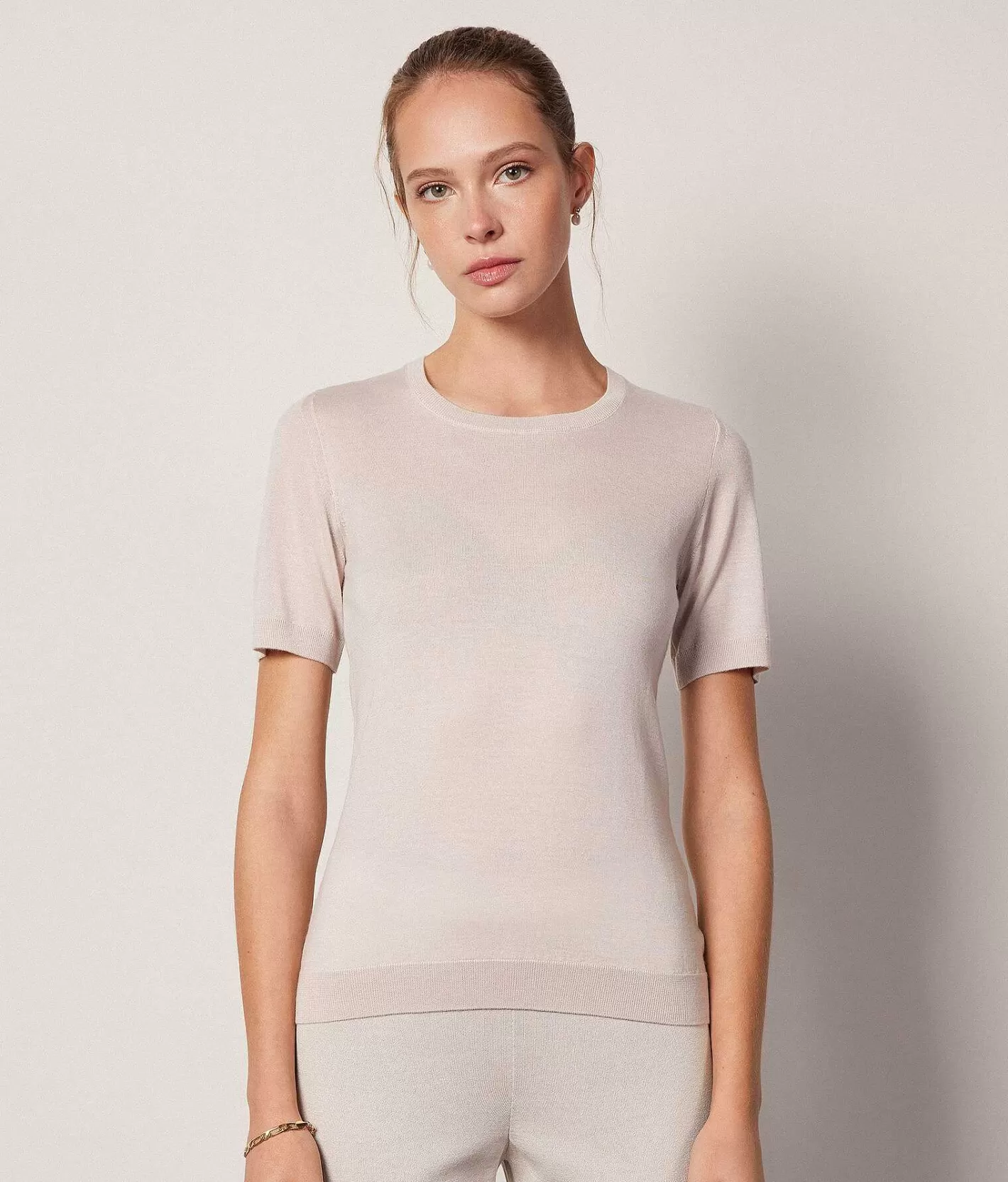 Falconeri Maglia Girocollo Maniche Corte In Cashmere Ultrafine Sale