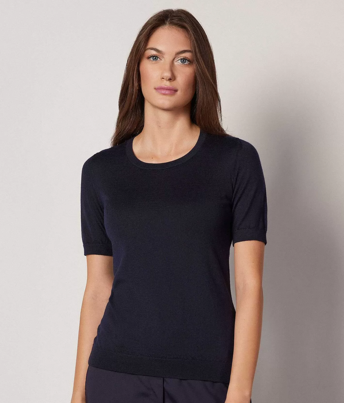 Falconeri Maglia Girocollo Maniche Corte In Cashmere Ultrafine Hot