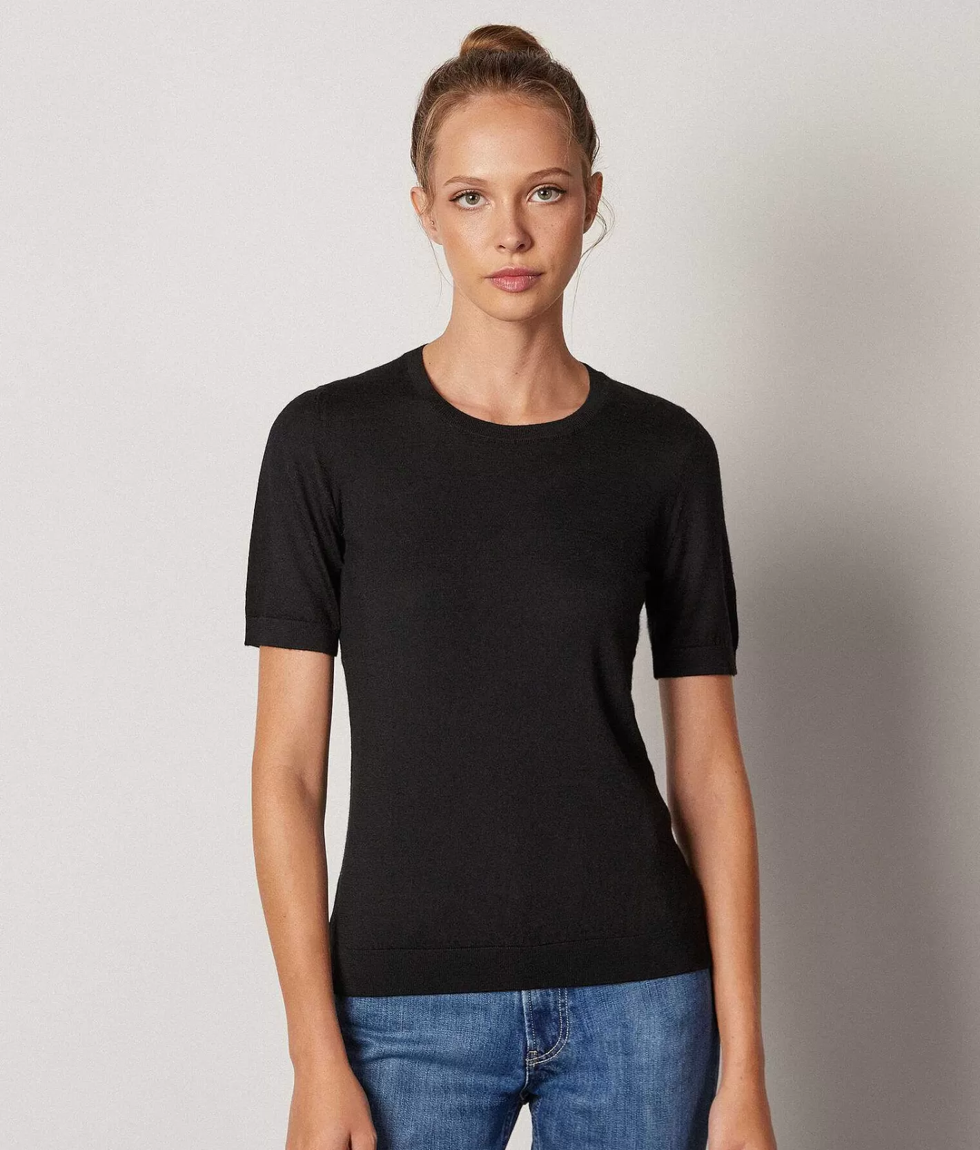 Falconeri Maglia Girocollo Maniche Corte In Cashmere Ultrafine Hot