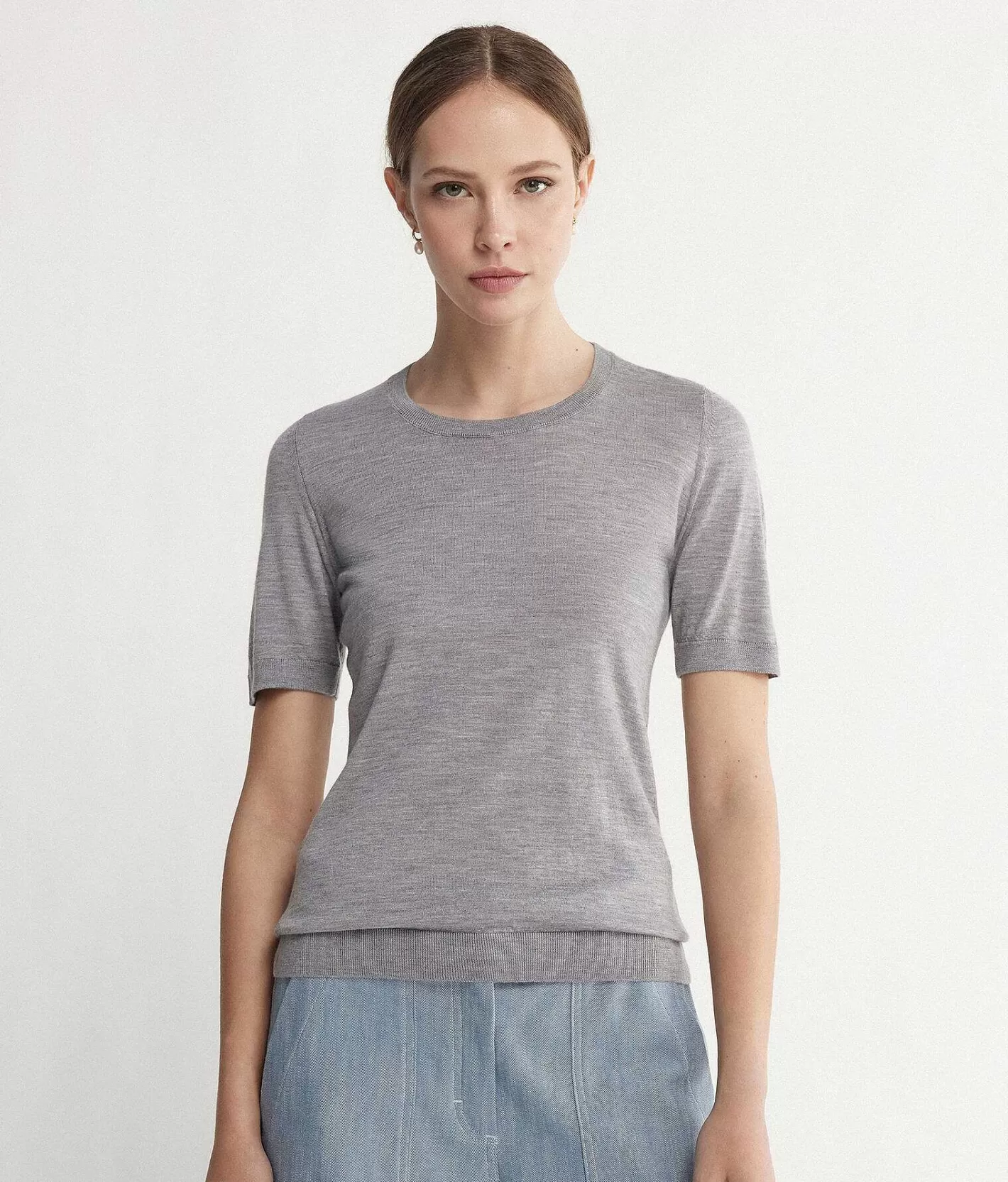 Falconeri Maglia Girocollo Maniche Corte In Cashmere Ultrafine Best Sale