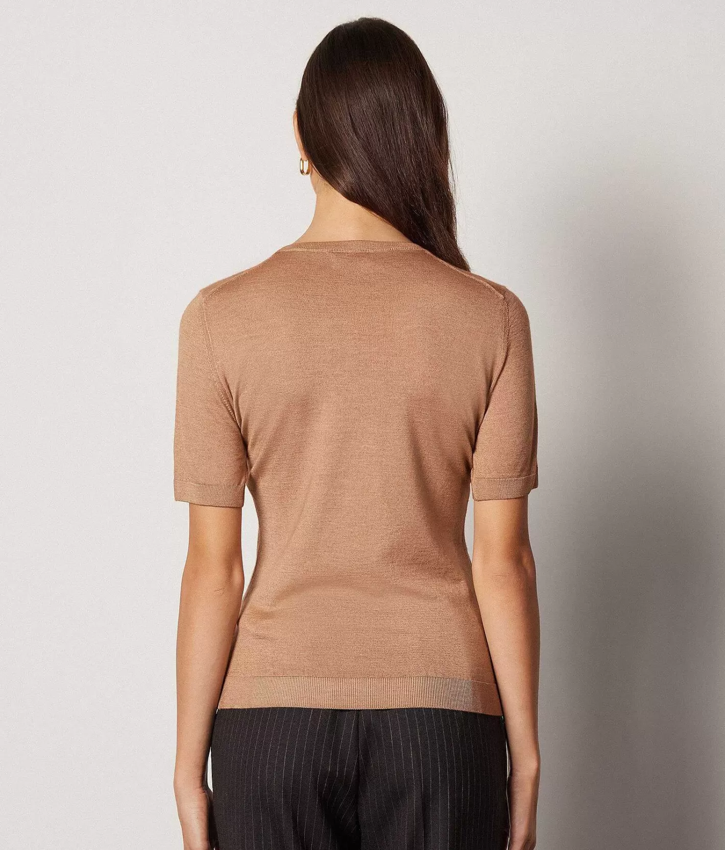 Falconeri Maglia Girocollo Maniche Corte In Cashmere Ultrafine Best Sale