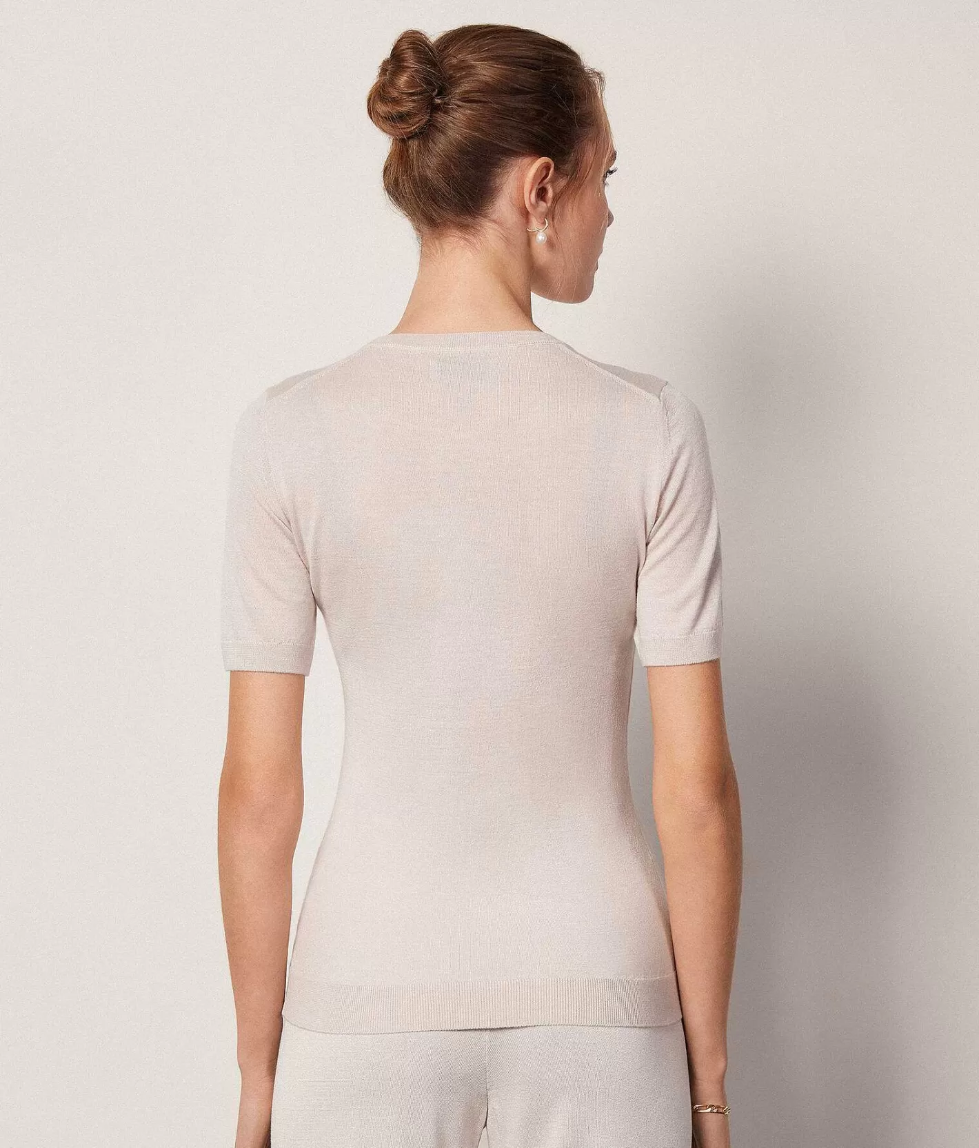 Falconeri Maglia Girocollo Maniche Corte In Cashmere Ultrafine Sale