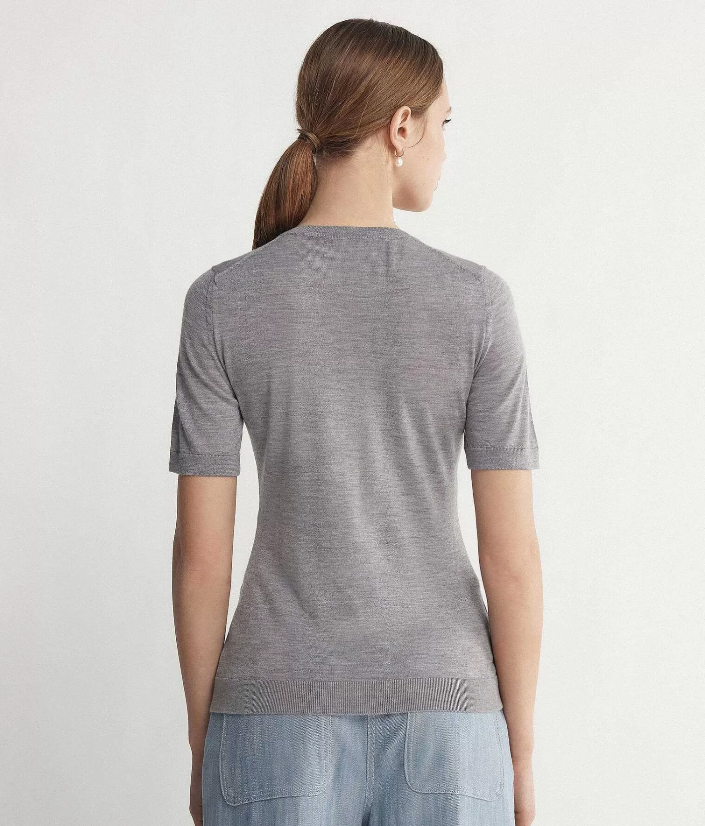 Falconeri Maglia Girocollo Maniche Corte In Cashmere Ultrafine Best Sale