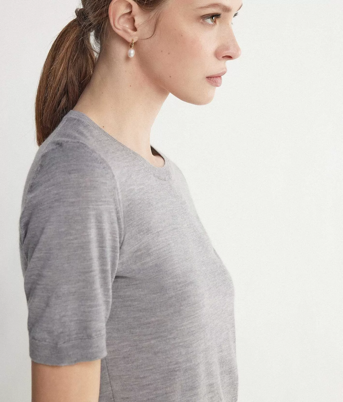 Falconeri Maglia Girocollo Maniche Corte In Cashmere Ultrafine Best Sale
