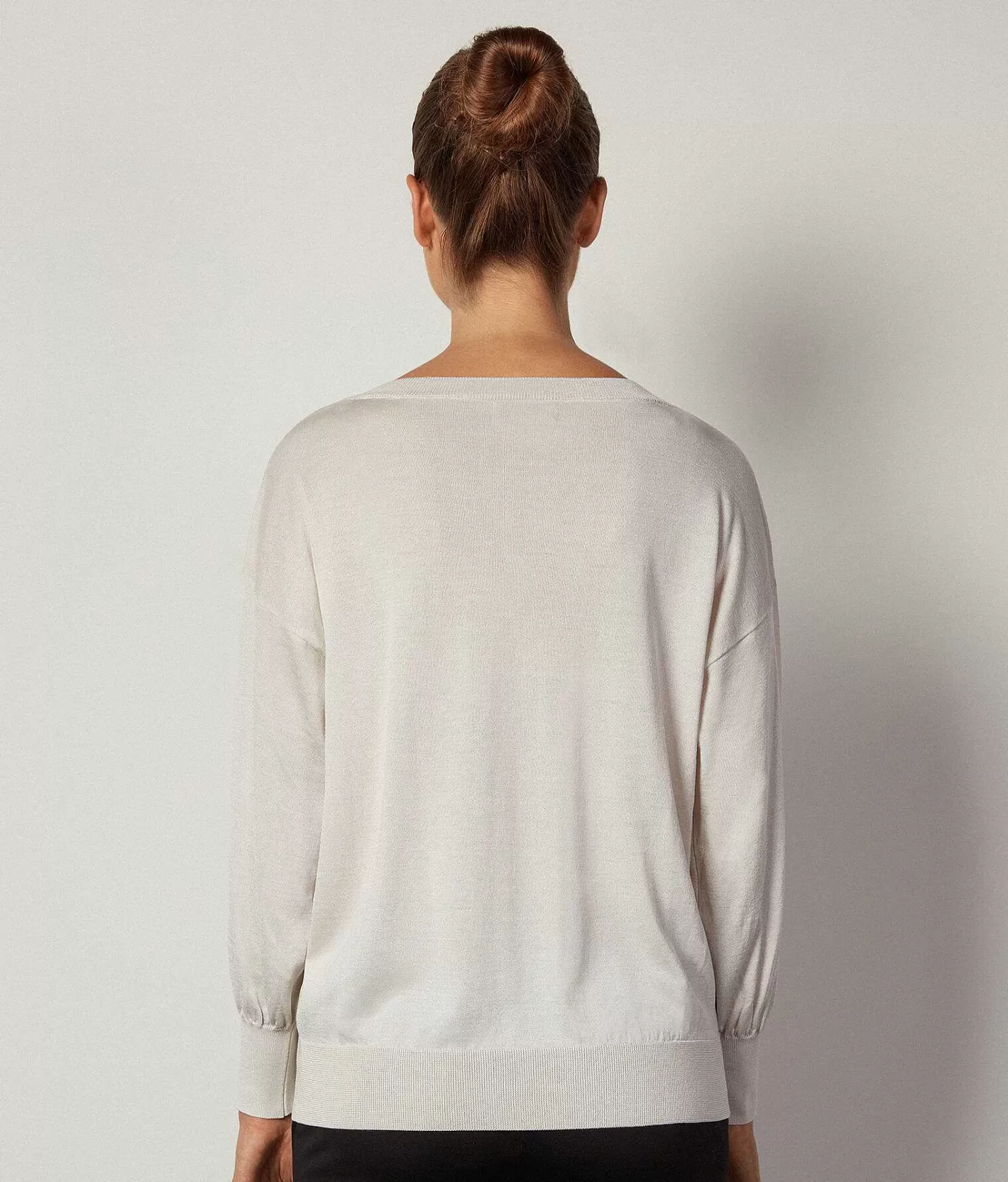 Falconeri Maglia Scollo A V In Seta E Cotone A Palloncino Cheap