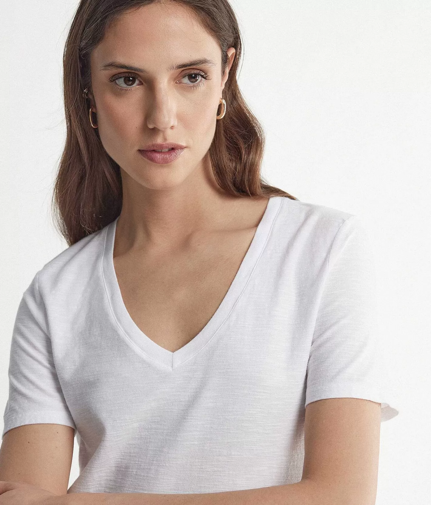 Falconeri T-Shirt A Maniche Corte Con Scollo A V In Cotone Outlet
